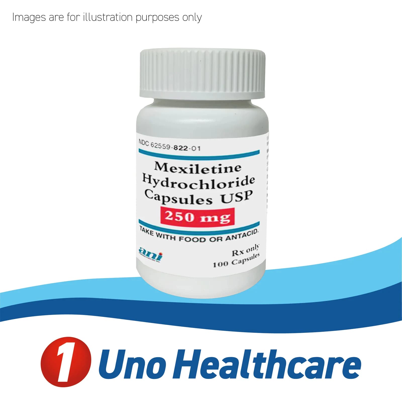 Mexiletine 250mg – 100 Capsules – Class IB Antiarrhythmic for Ventricular Arrhythmias