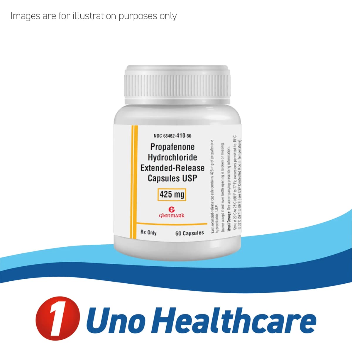 Propafenone ER 425mg – 60 Capsules – Extended-Release Antiarrhythmic for Heart Rhythm Disorders